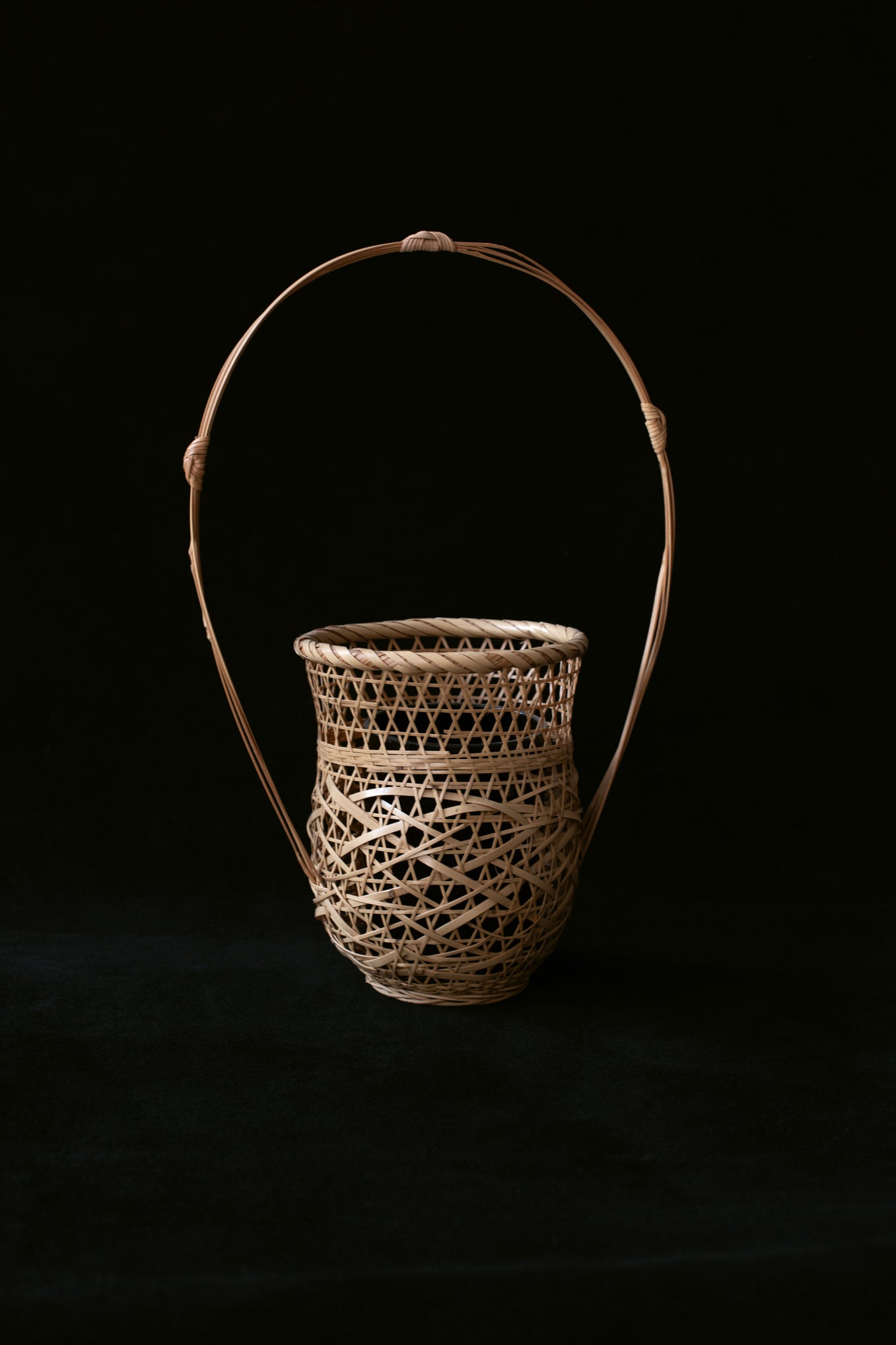 JAPAN EDIT — TAKEAMI WOVEN BAMBOO IKEBANA VESSEL - NATURAL