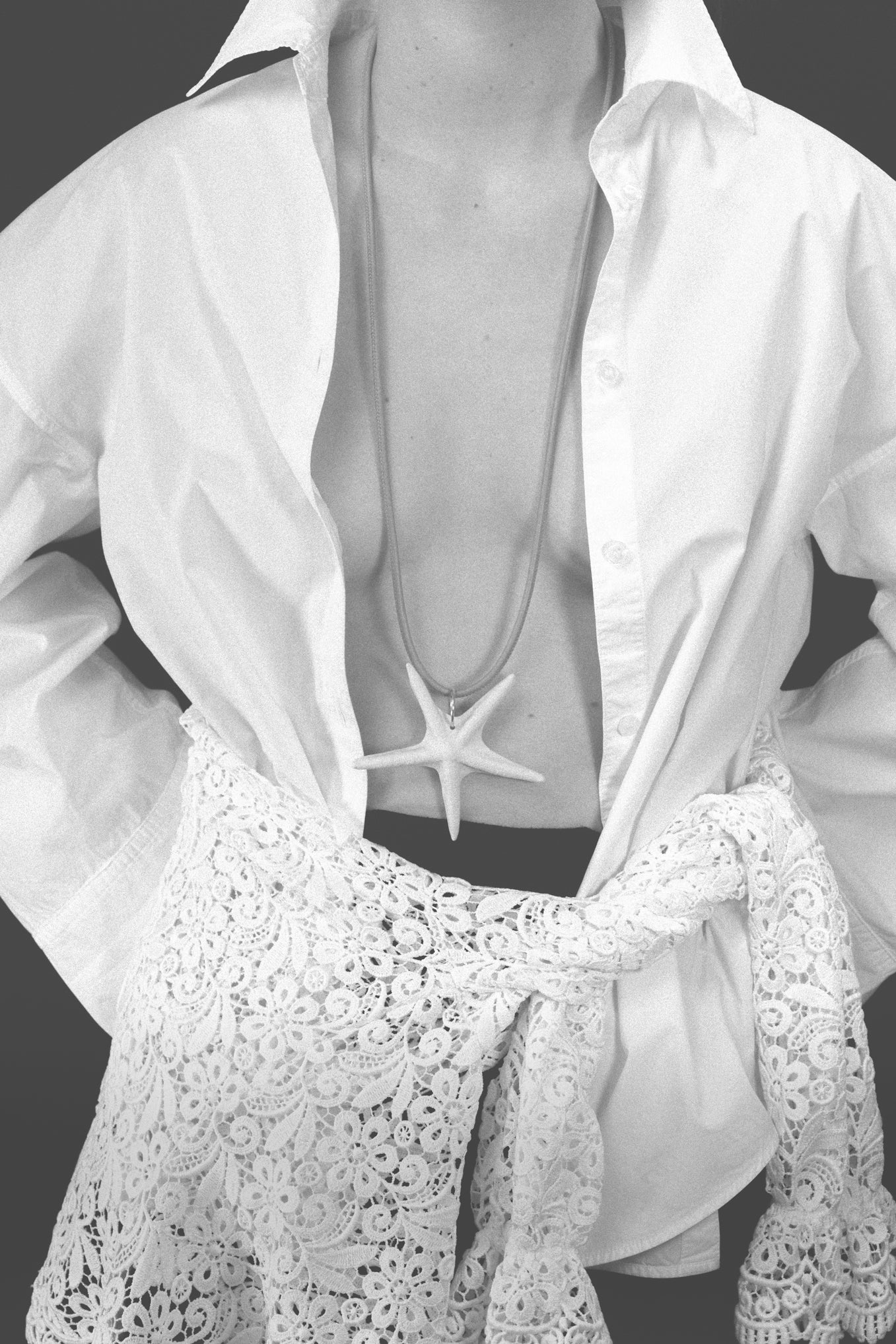 SEA STAR AMULET .01 LEATHER CORD PENDANT - NUDE