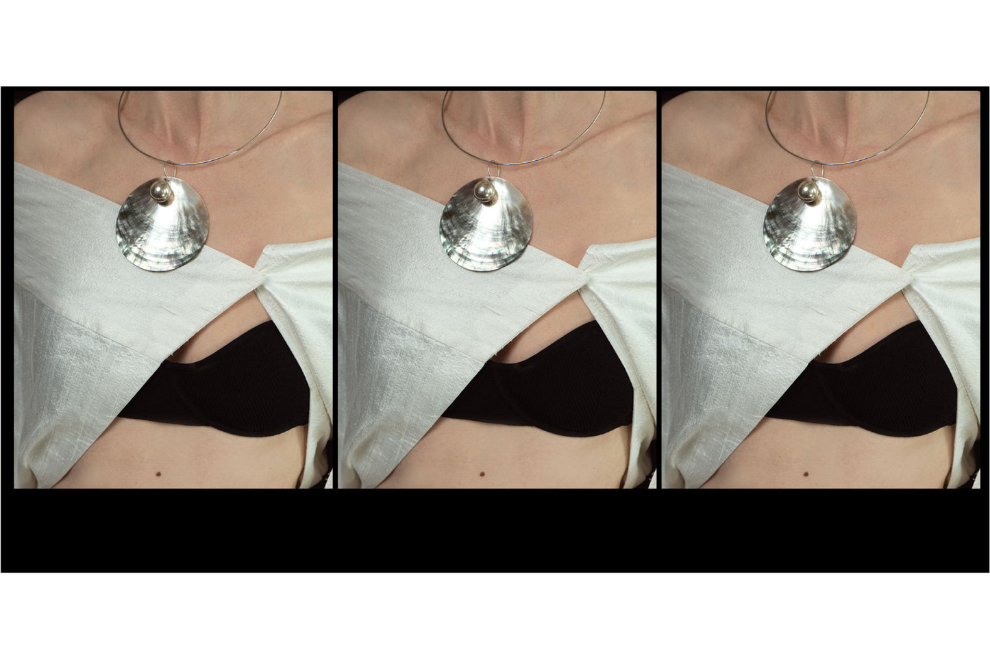 TWO MOONS TOTEM SILVER COLLAR