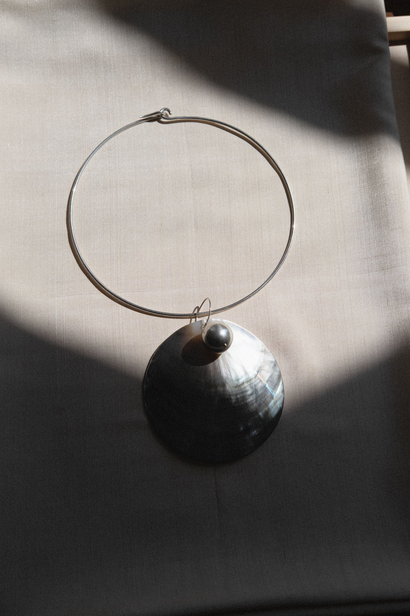 TWO MOONS TOTEM SILVER COLLAR